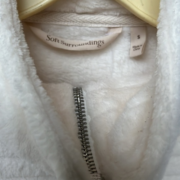 NWT Soft Surroundings Cream 1/2 Zip Pullover Sweatshirt. SzSM - Picture 7 of 11